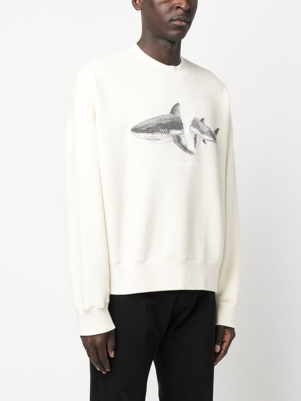 Shark-print crew-neck sweatshirt - 3