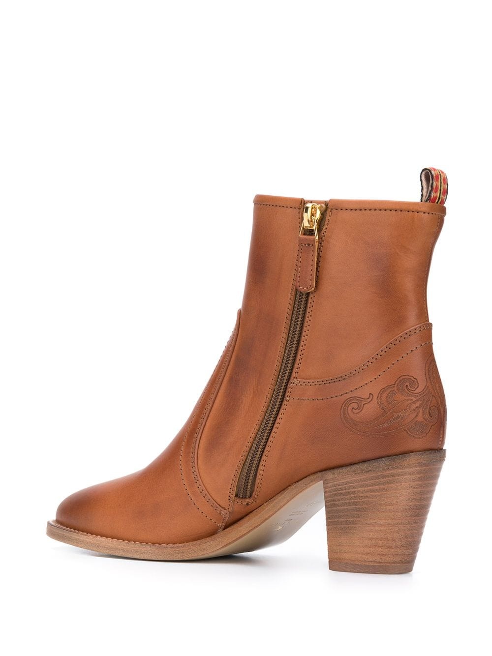 calf leather ankle booties - 3