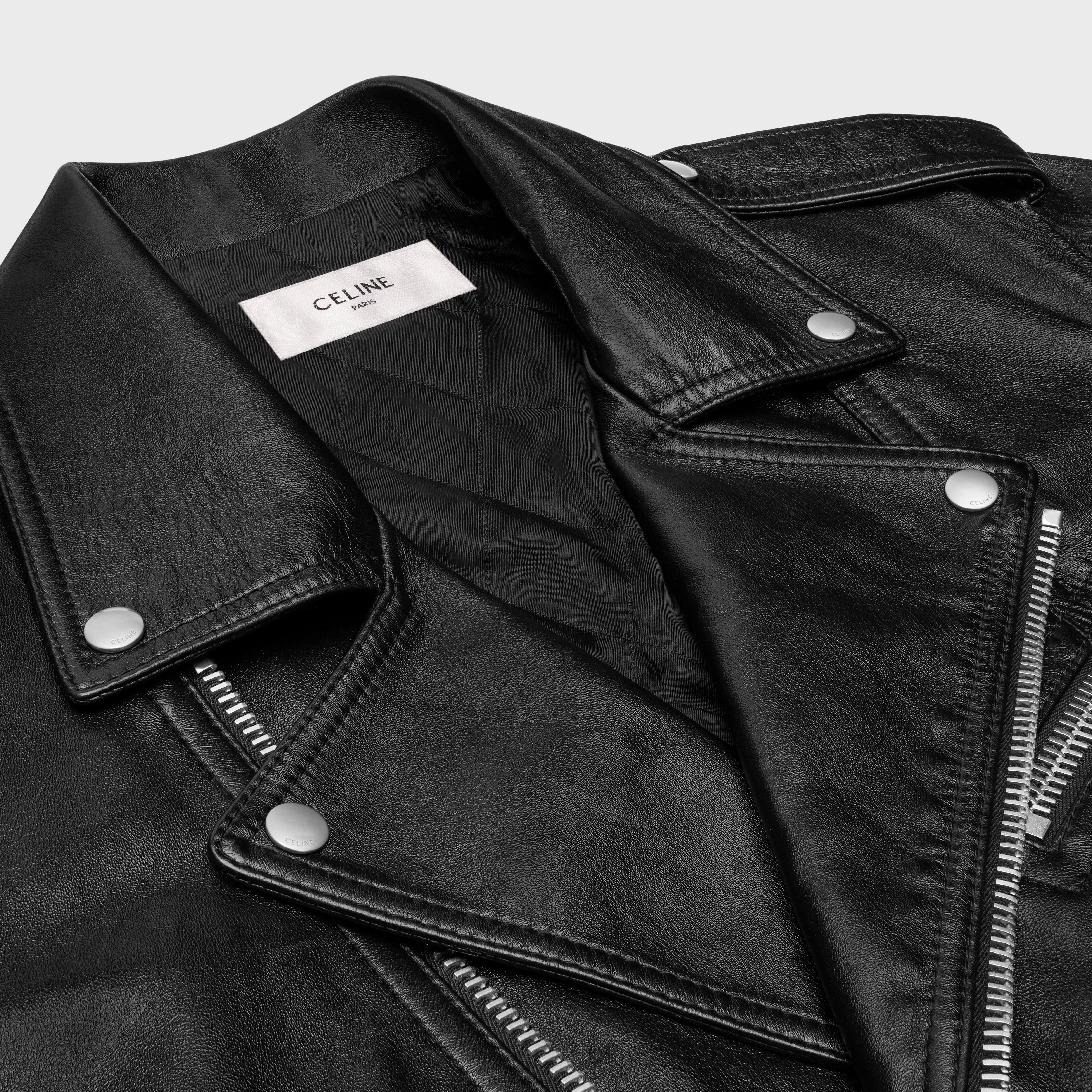 biker jacket in soft lambskin - 3