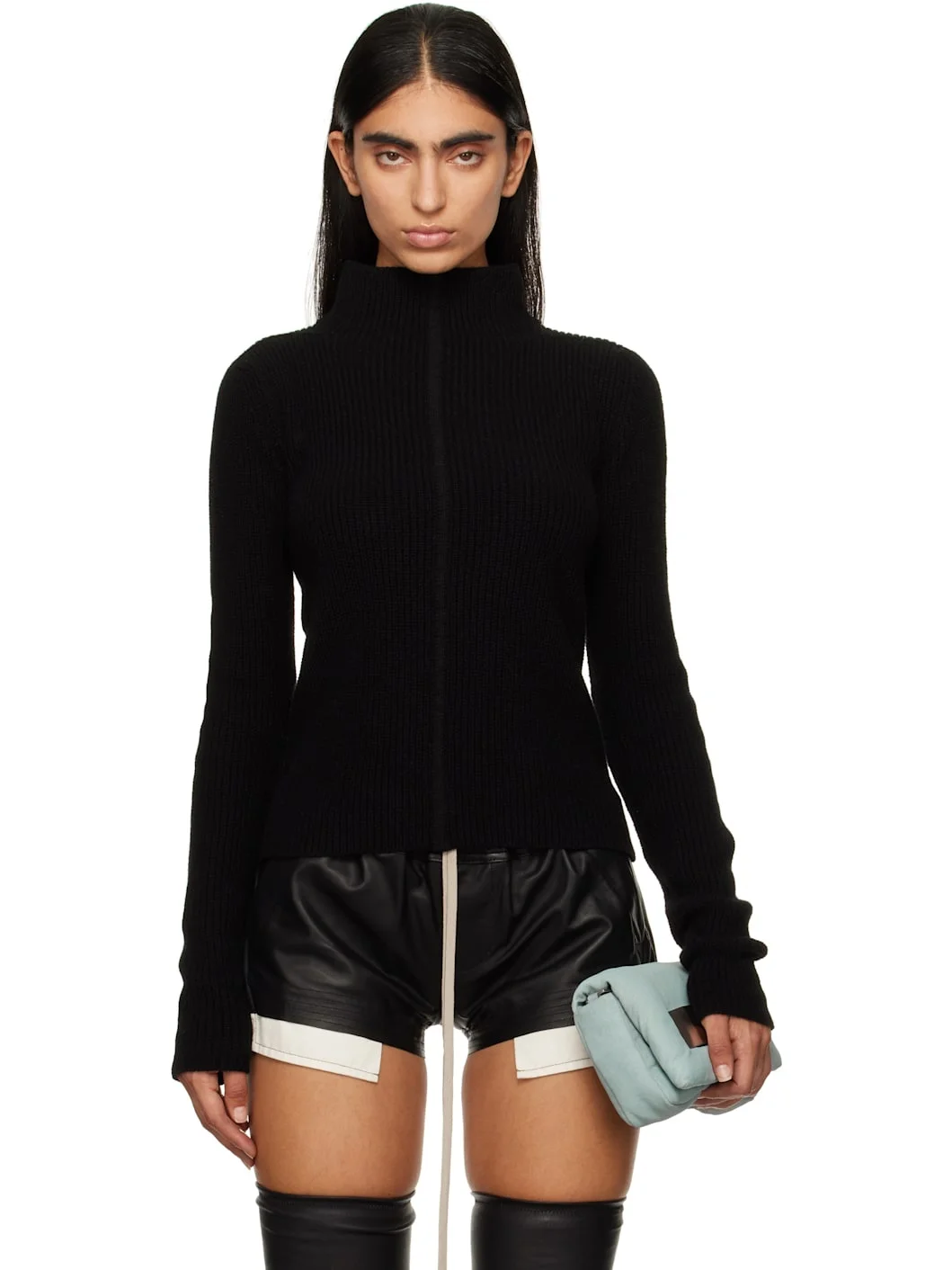 Black Porterville Headon DBL Lupetto Turtleneck - 1