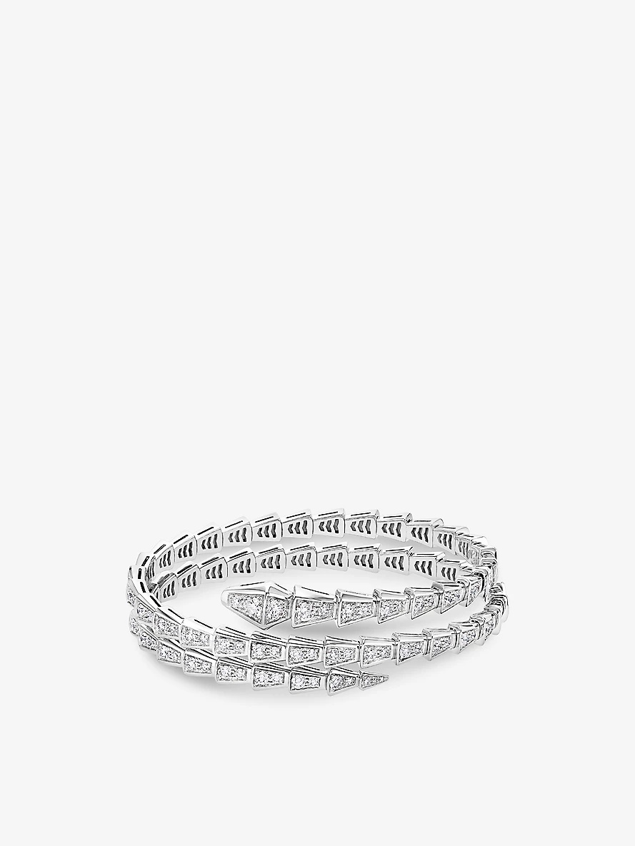 Serpenti Viper 18ct white-gold and 5.89ct brilliant-cut diamond bracelet - 3