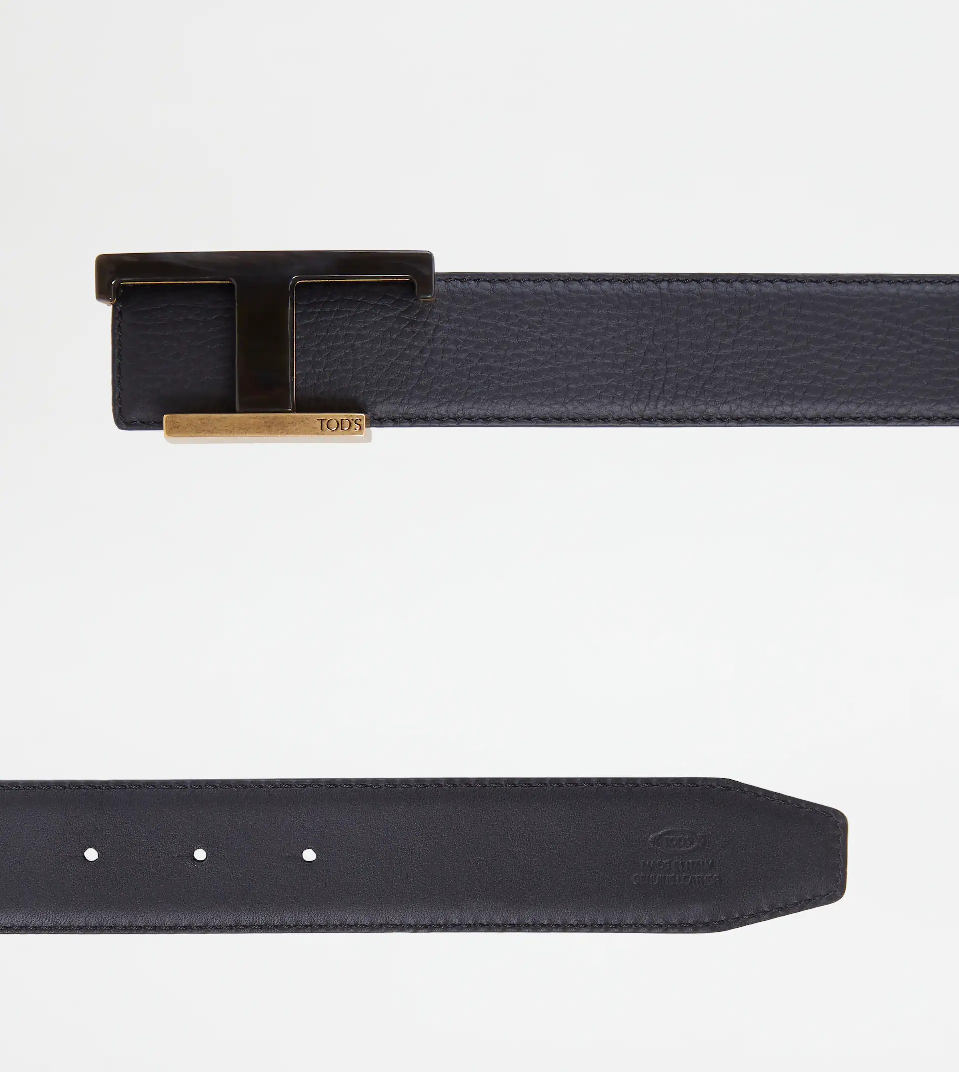 REVERSIBLE BELT IN LEATHER - BLACK - 2