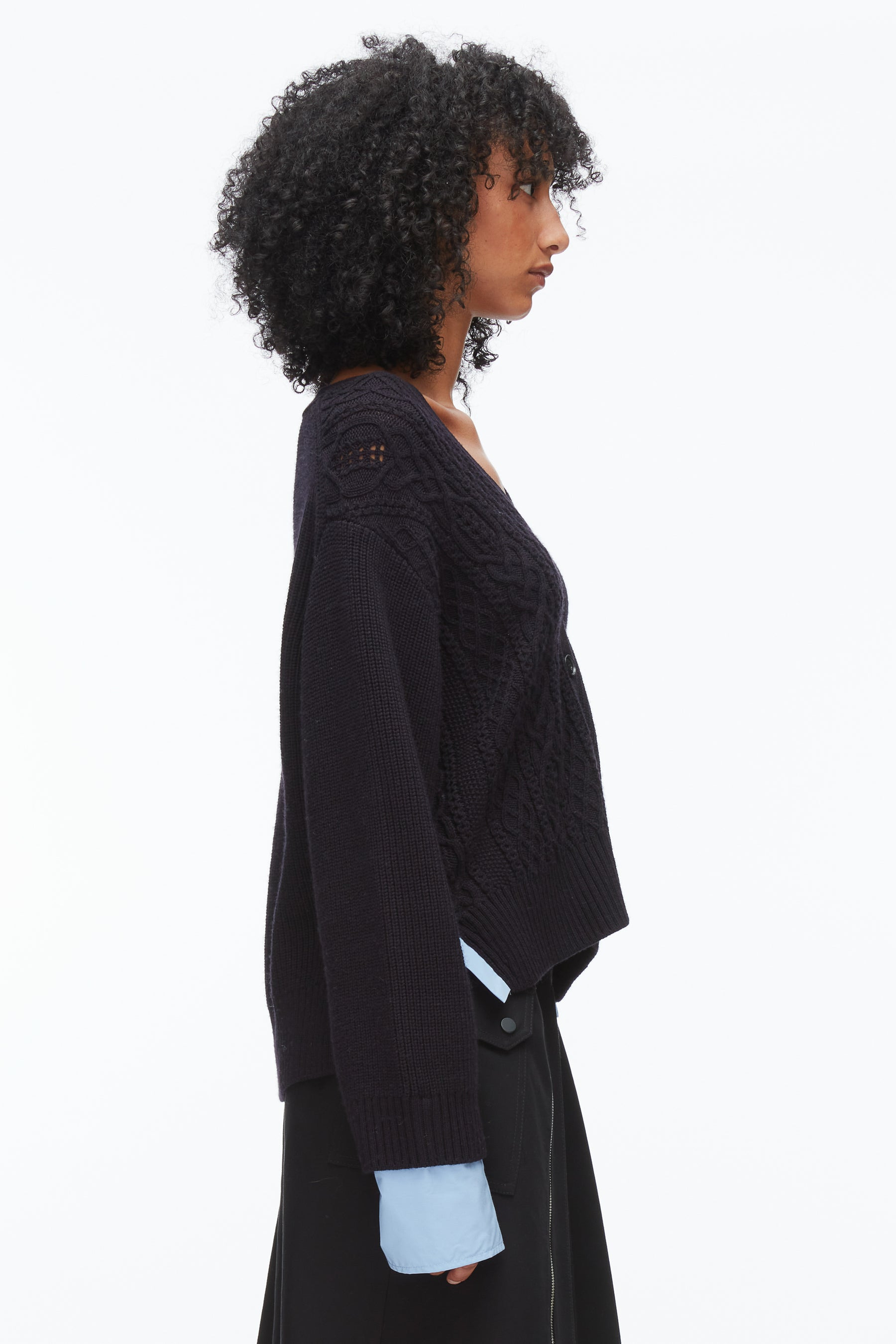 Cable Mix Boyfriend Cardigan - 4