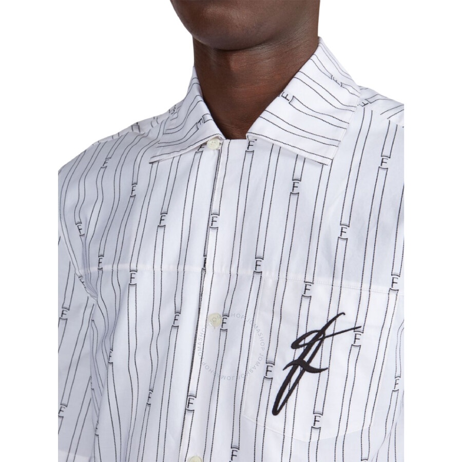 Ferragamo Logo-Print Short-Sleeve Cotton Blend Shirt - 3