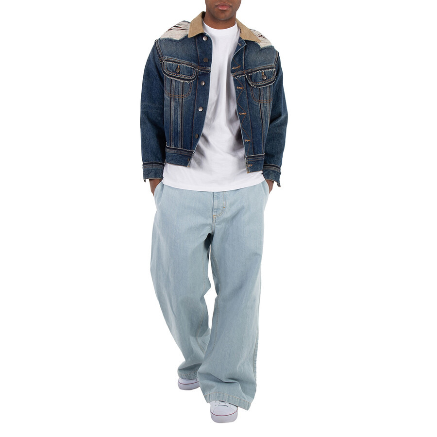 Maison Margiela Men's Indigo Pendleton Denim Jacket - 4