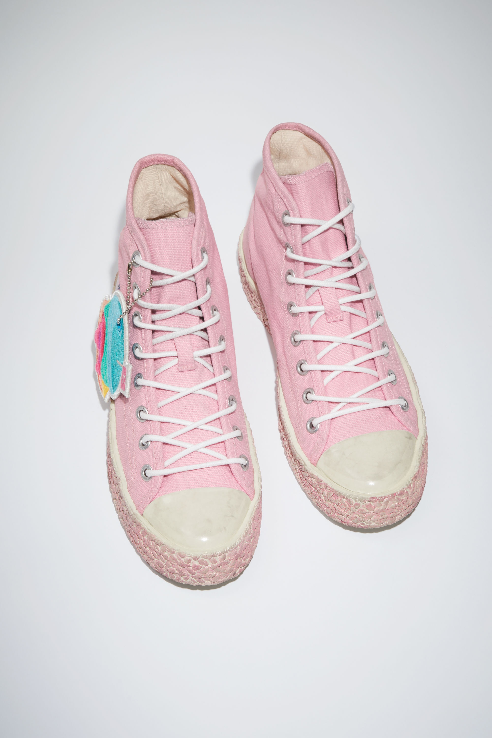 Print high top sneakers - Pink/Off white - 3