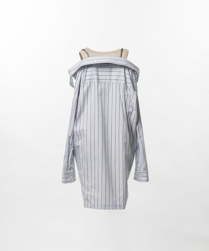 Triple Layered Stripe Shirt Dress 20