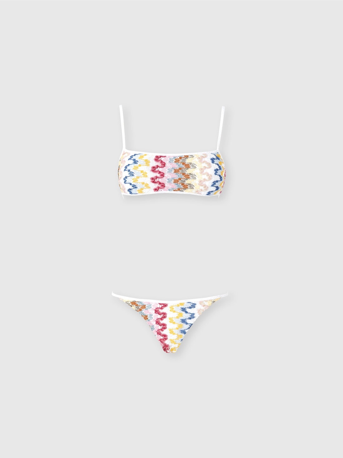 Bandeau bikini in lamé viscose lace - 1