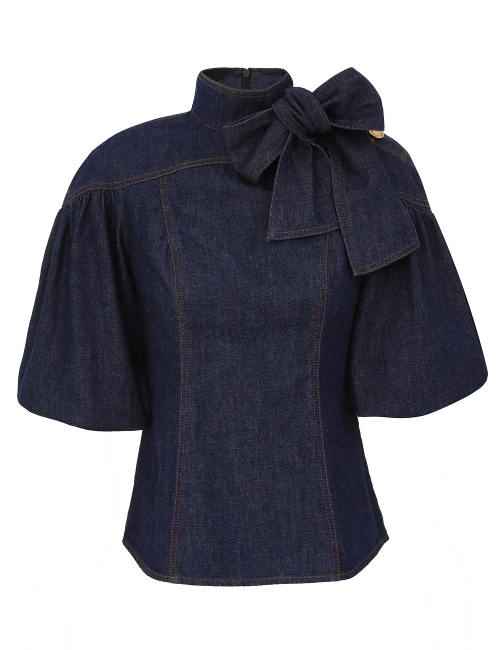 DENIM FITTED BLOUSE - 1
