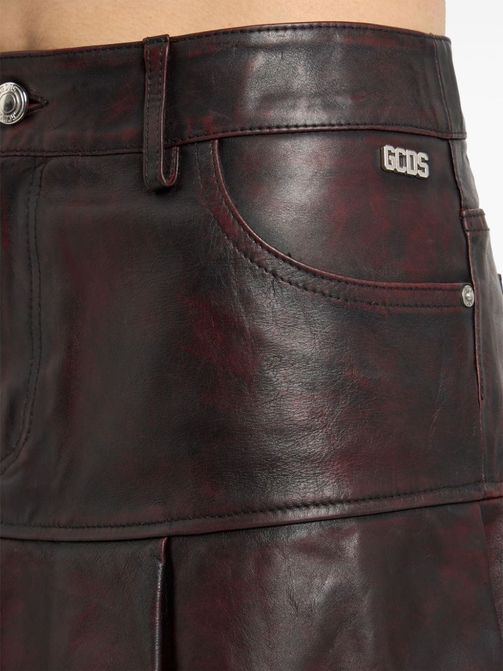 leather pleated mini skirt - 5
