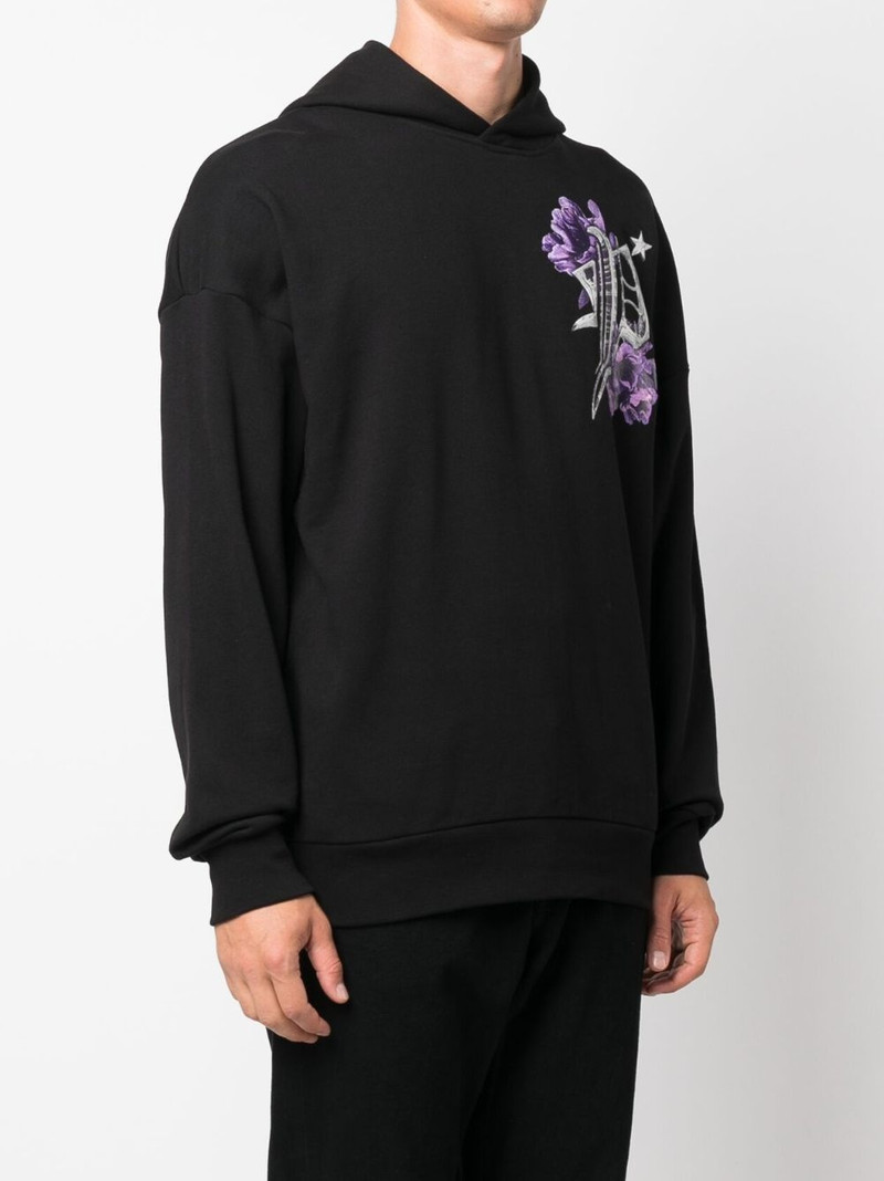 Flowers logo-print cotton hoodie 4