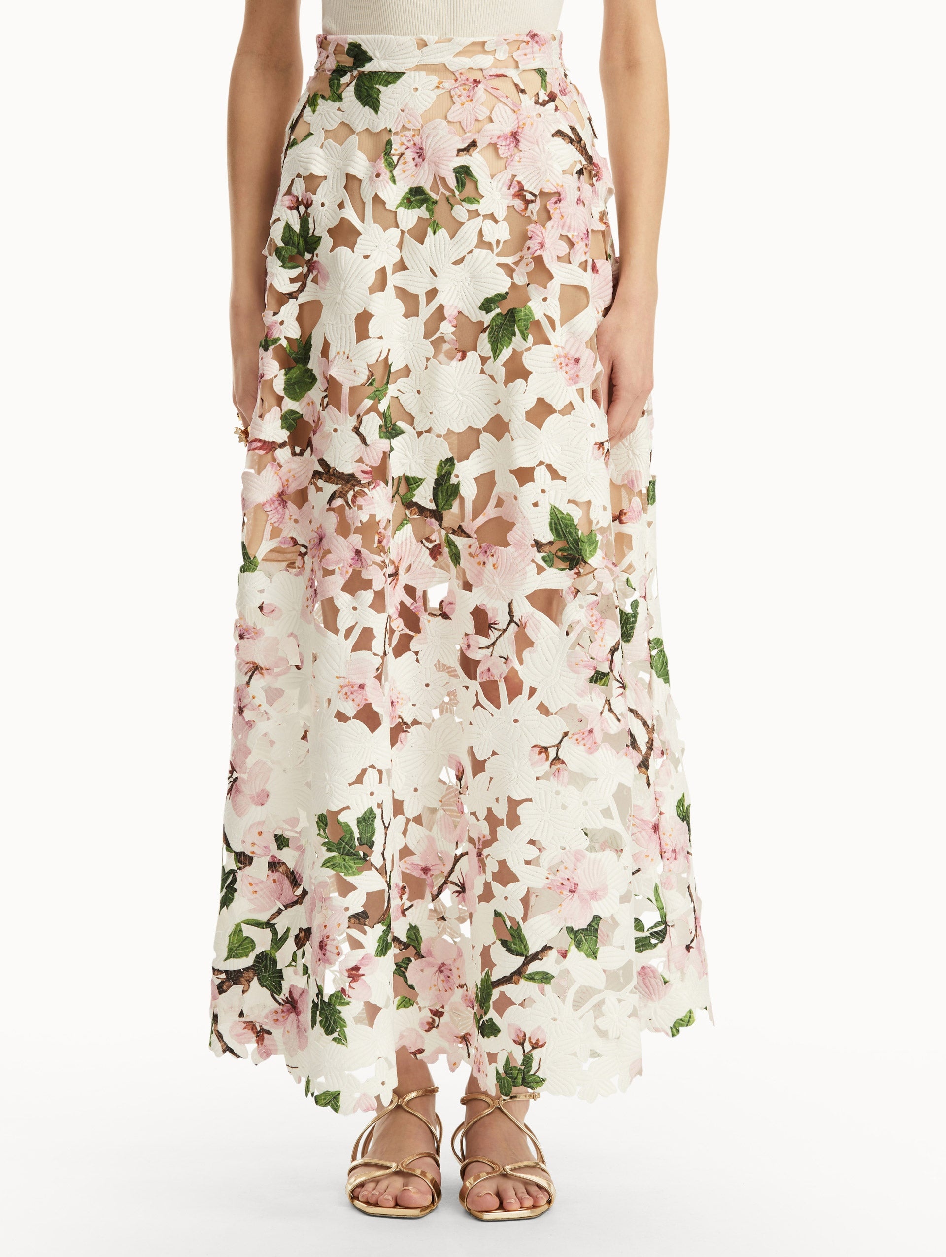 CHERRY BLOSSOM GUIPURE SKIRT - 2