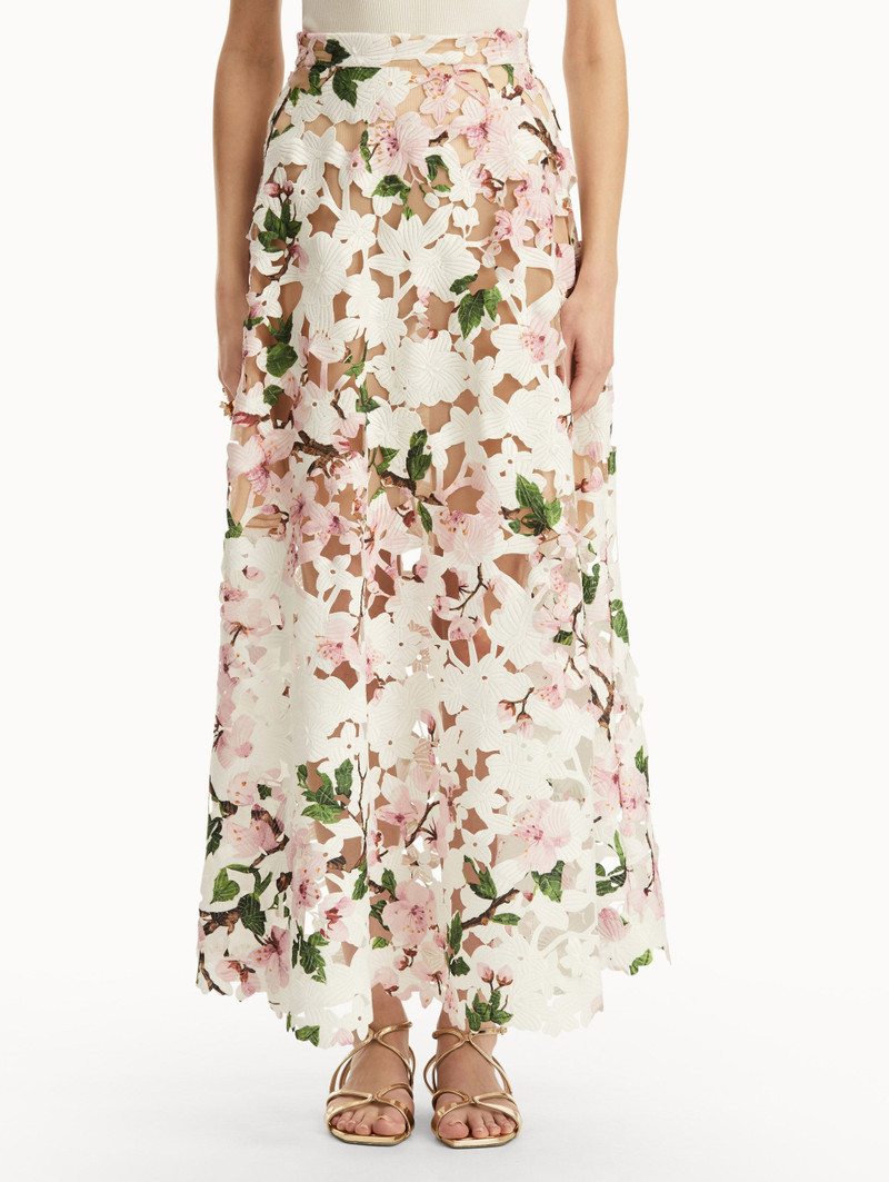 Oscar de la Renta CHERRY BLOSSOM GUIPURE SKIRT outlook