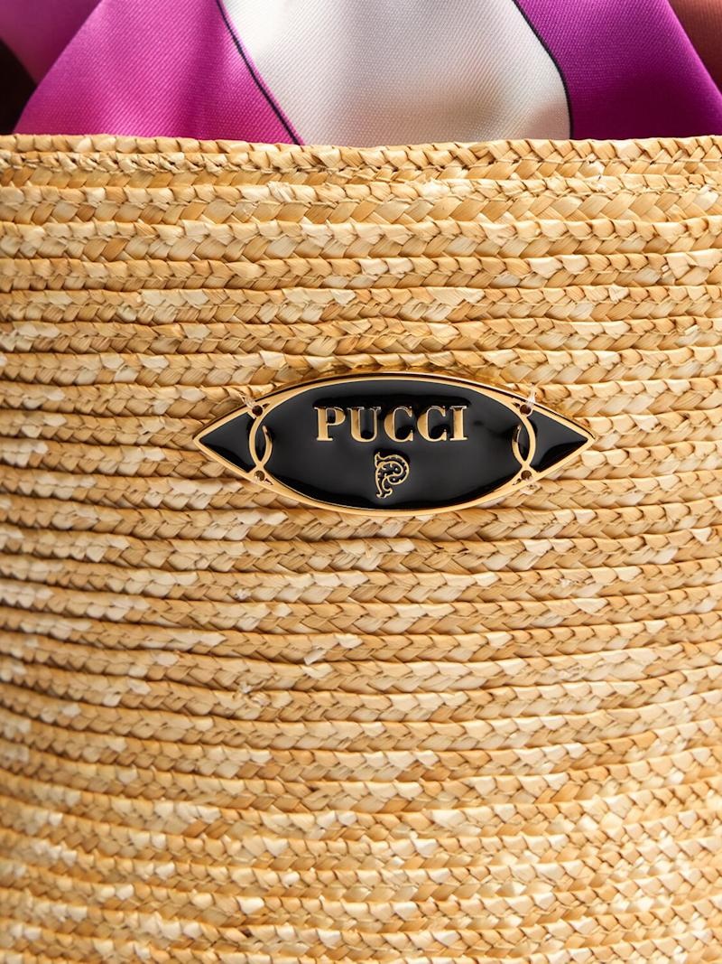 Puccinella straw & twill bag - 3