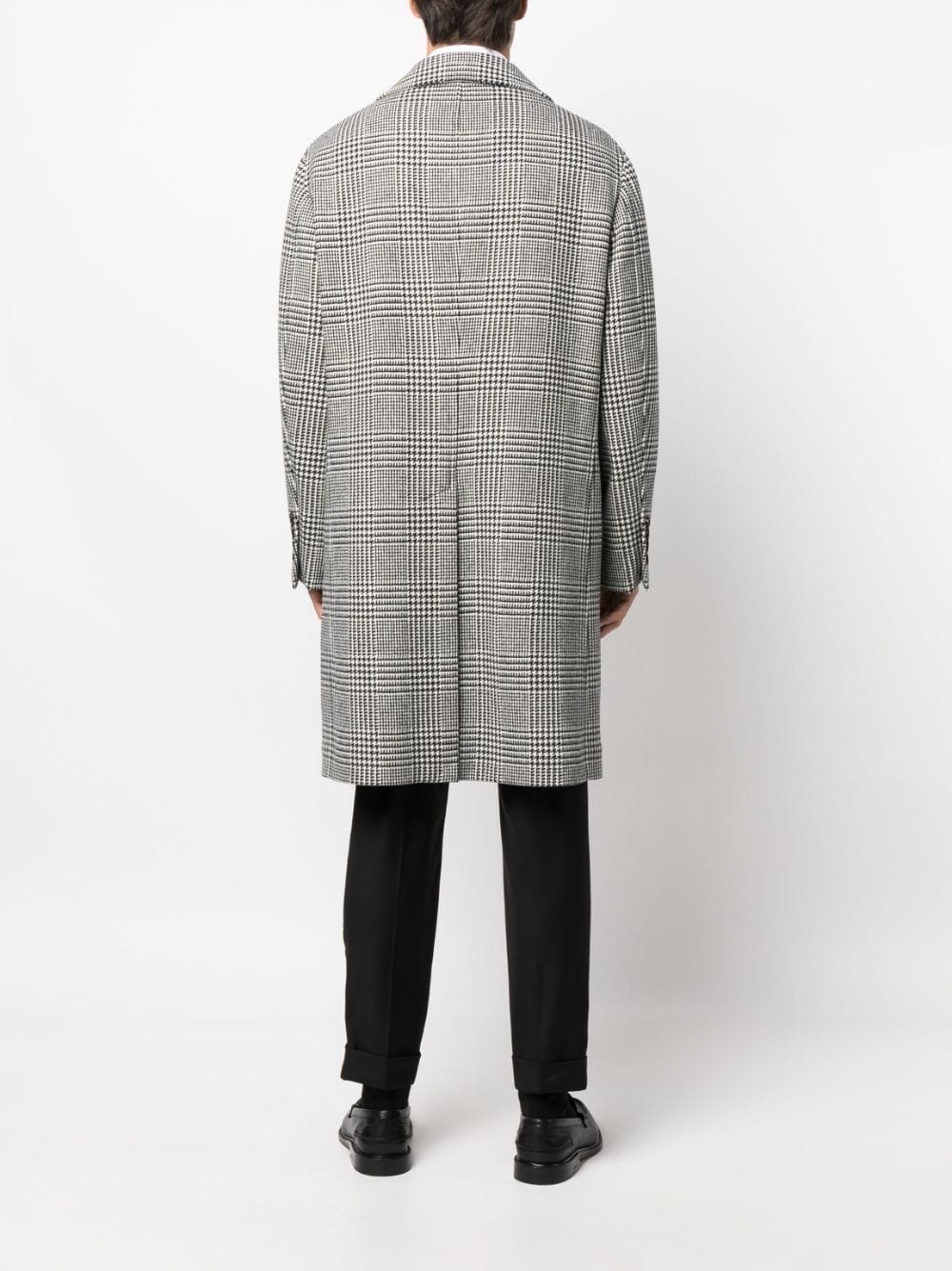 double-breasted checked coat - 4