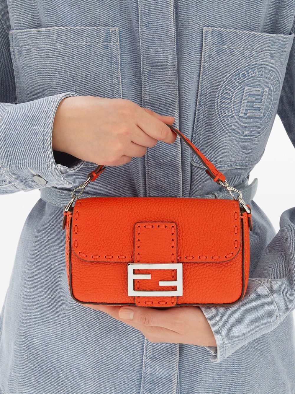 textured leather crossbody bag - 2