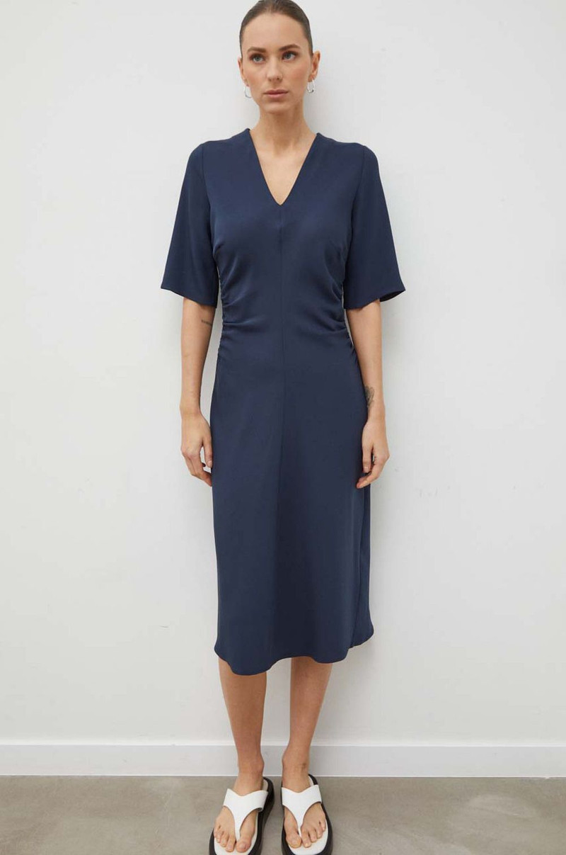 Samailey V-neck gathered midi dress 1