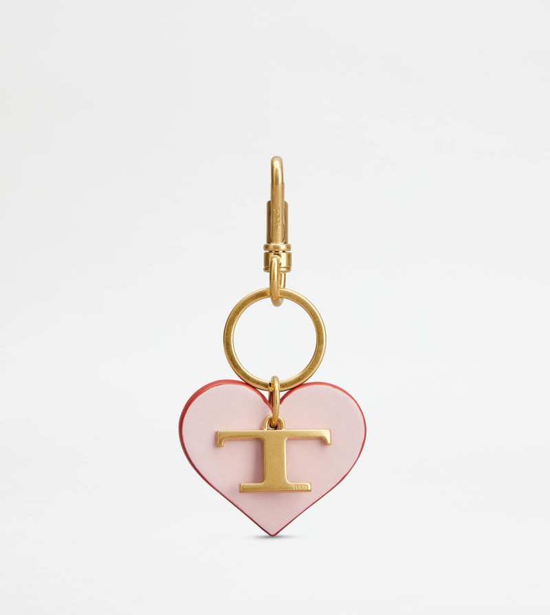 T TIMELESS HEART KEY HOLDER IN LEATHER - RED 1
