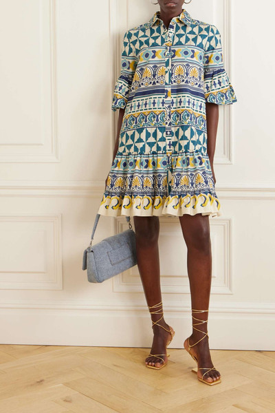 La DoubleJ Choux printed cotton-poplin mini dress outlook
