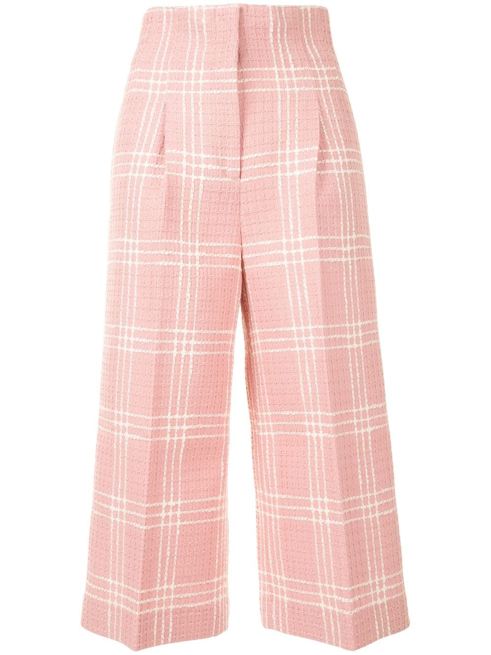 cropped check trousers - 1