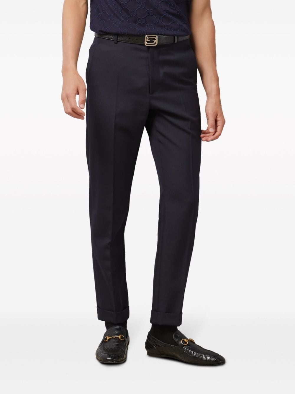 straight-leg wool trousers - 3
