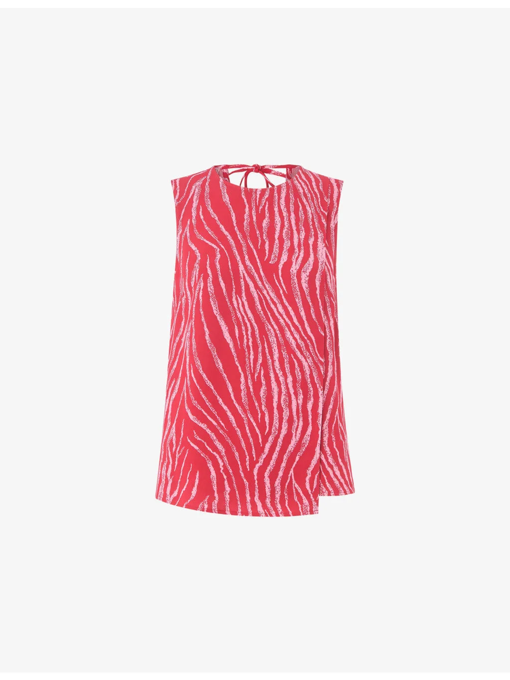 Zebra-Print Layered Woven Tank - 1