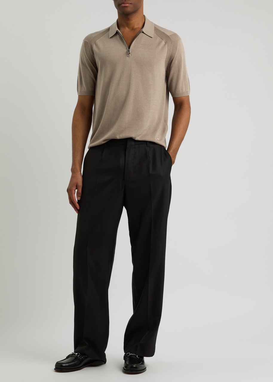 Emporio Armani Half-zip Jersey-knit Polo Shirt - 4