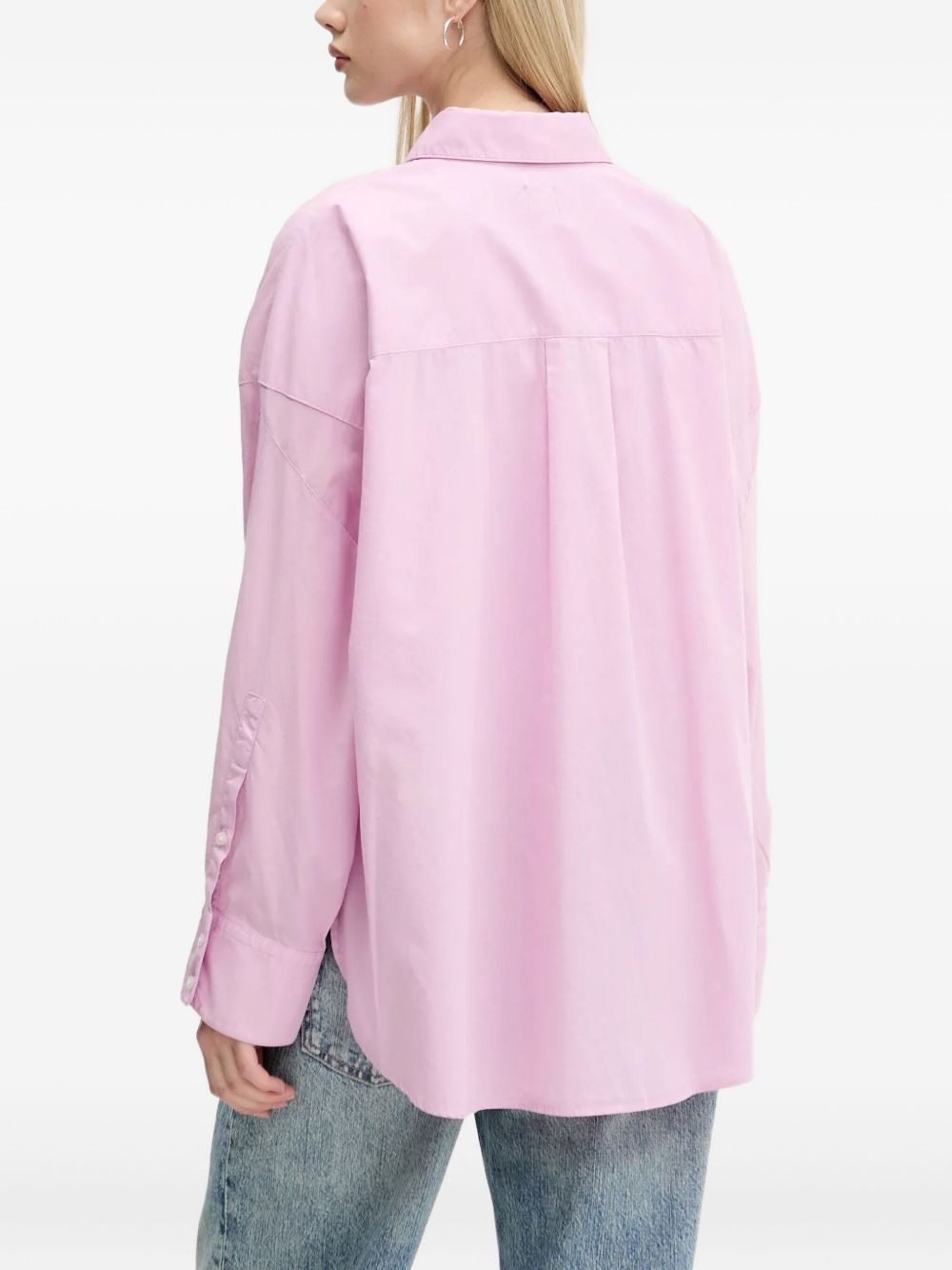 embroidered-logo cotton shirt - 3