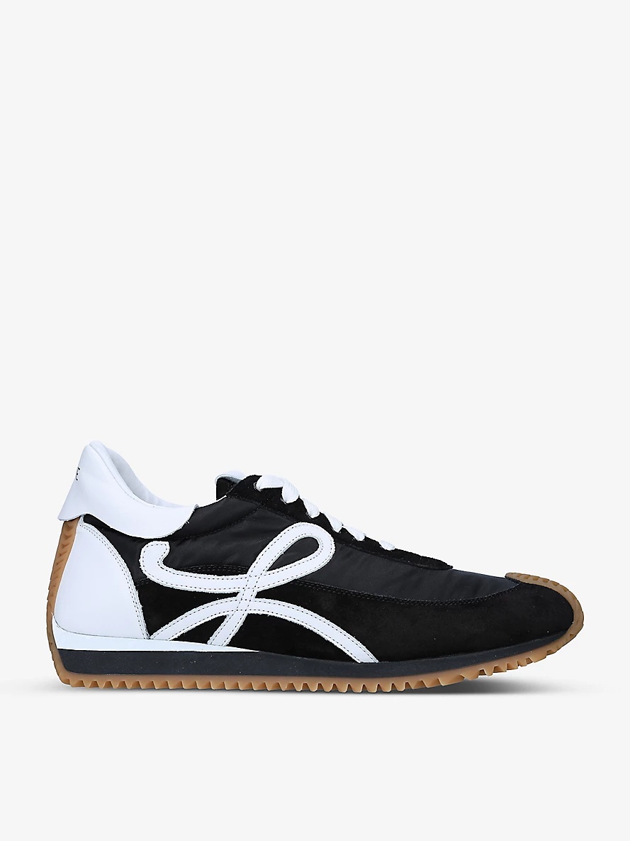 Flow Runner monogram leather and shell trainers - 1