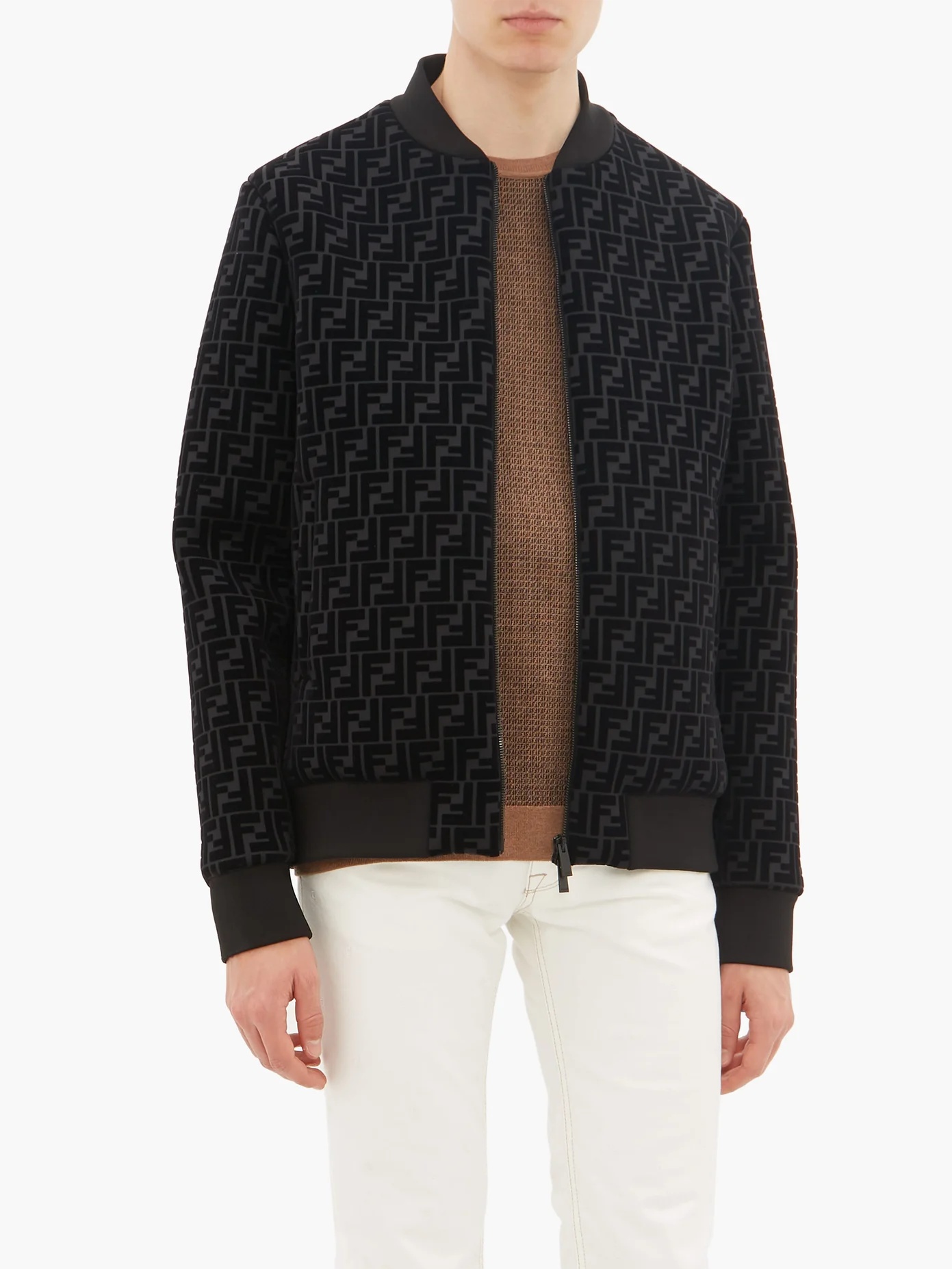 FF-jacquard virgin-wool sweater - 2