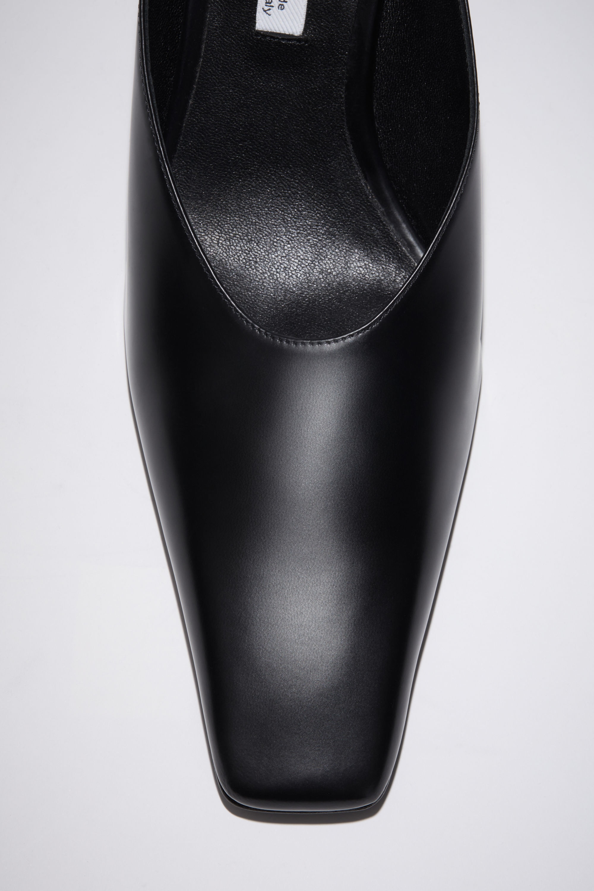 Heeled leather mules - Black - 5
