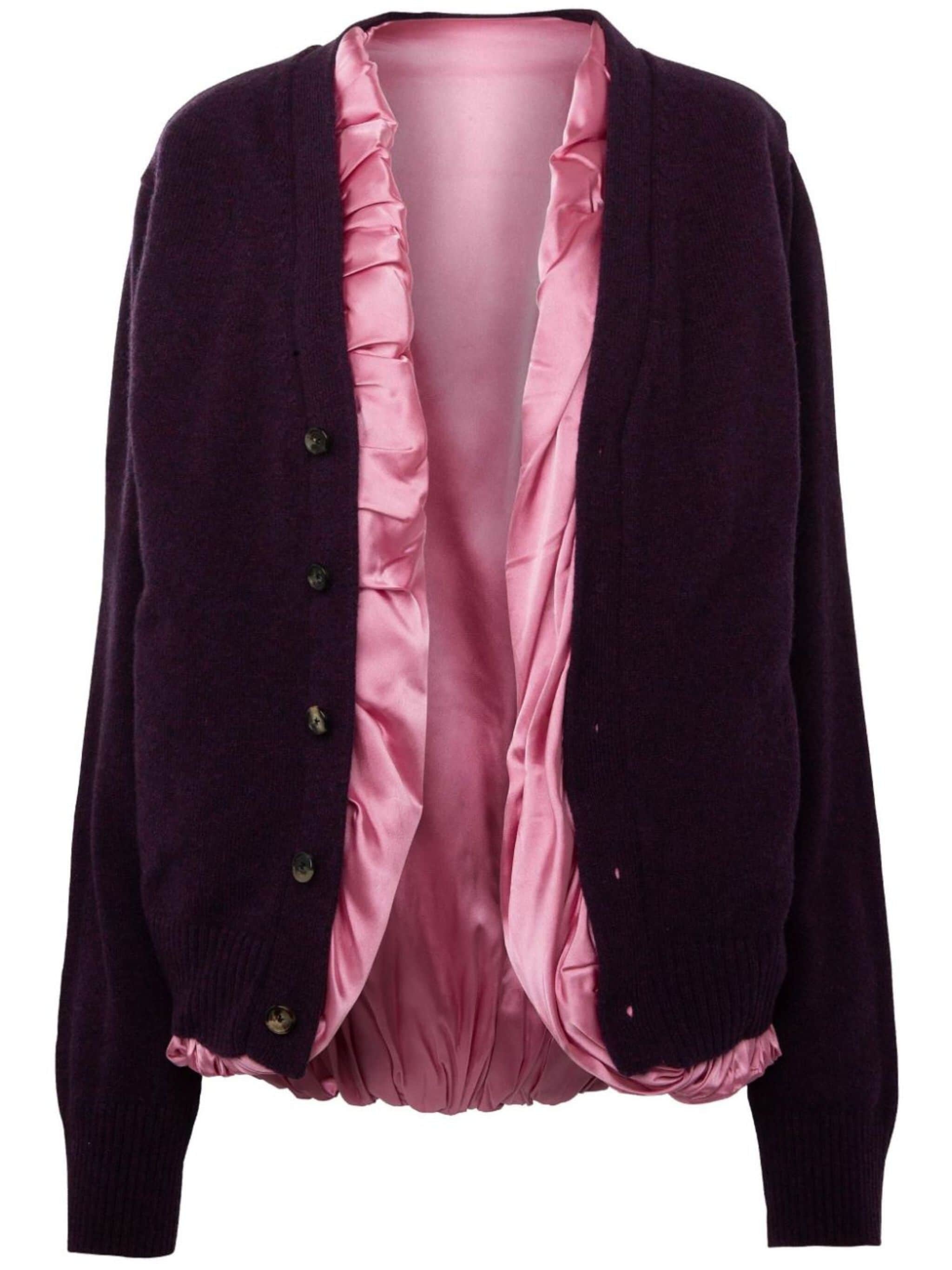 satin-lined cardigan - 1