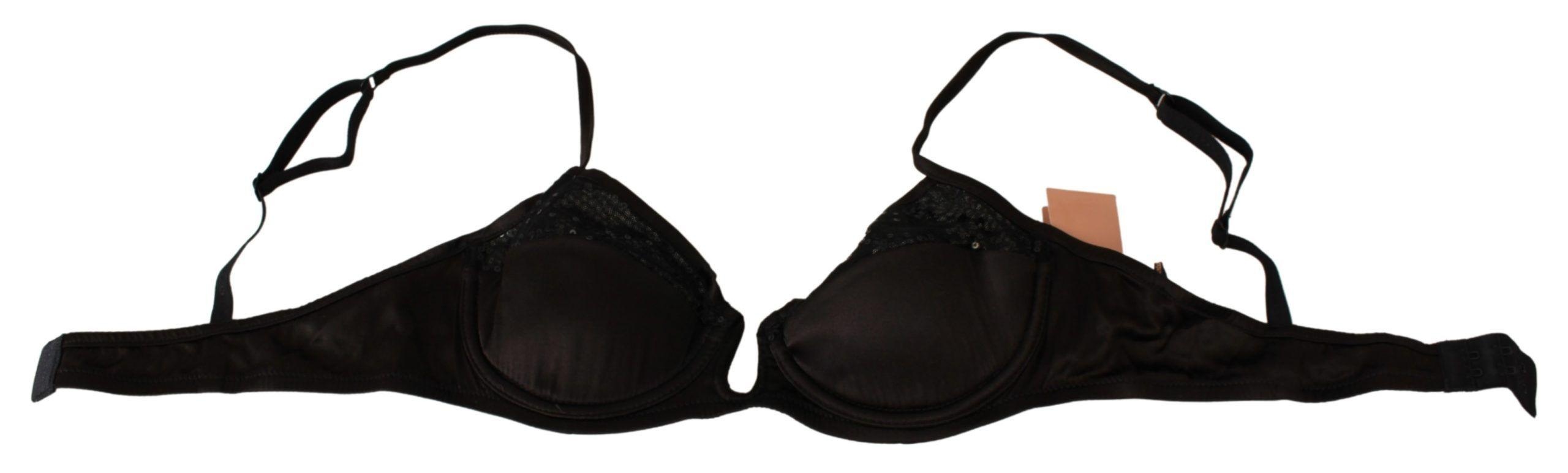 Ermanno Scervino - Ermanno Scervino Brown Sequined Balconcino Bra Underwear - 4
