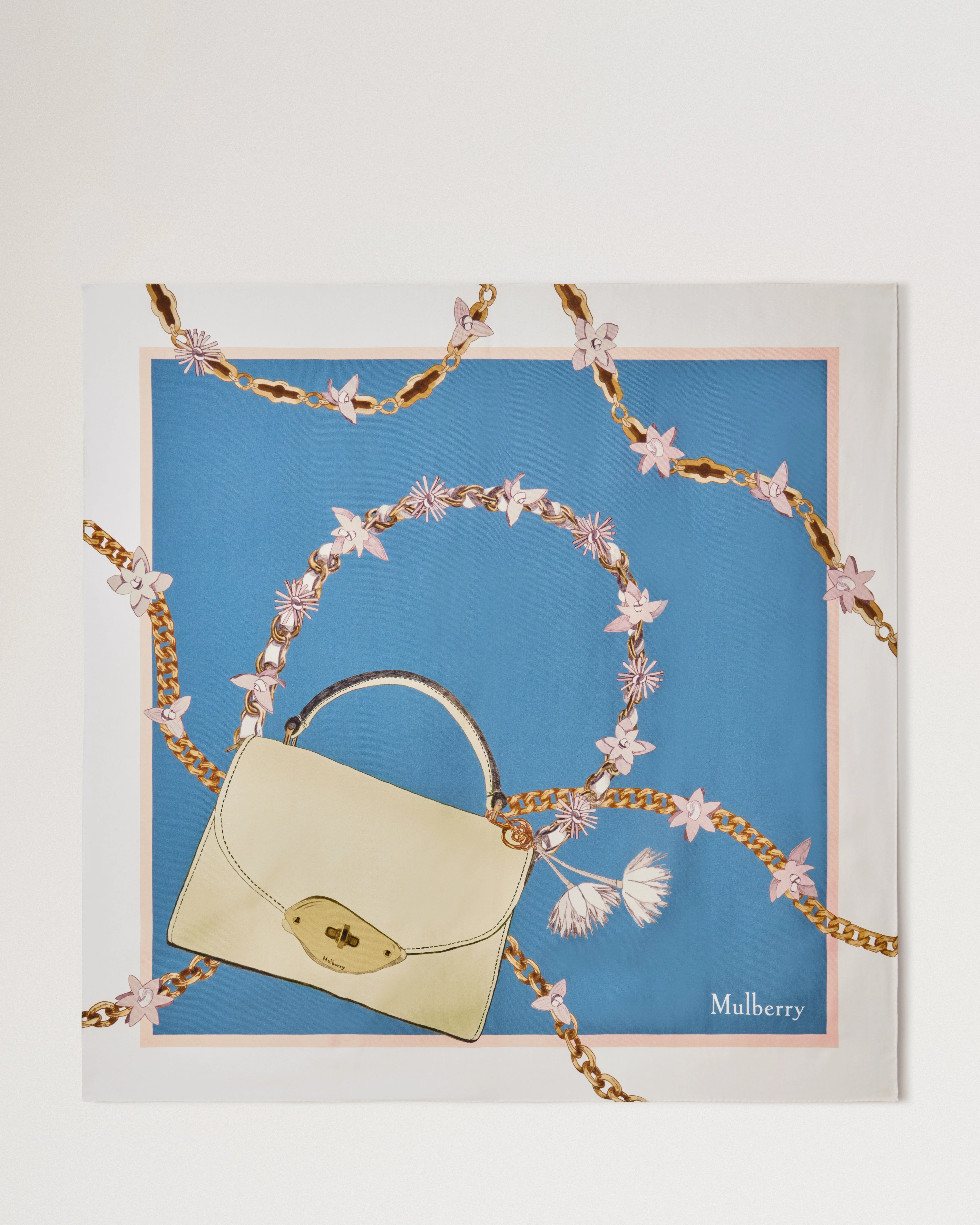 Lana Bag & Chains Square
Brighton Blue & Buttermilk Silk Twill - 1