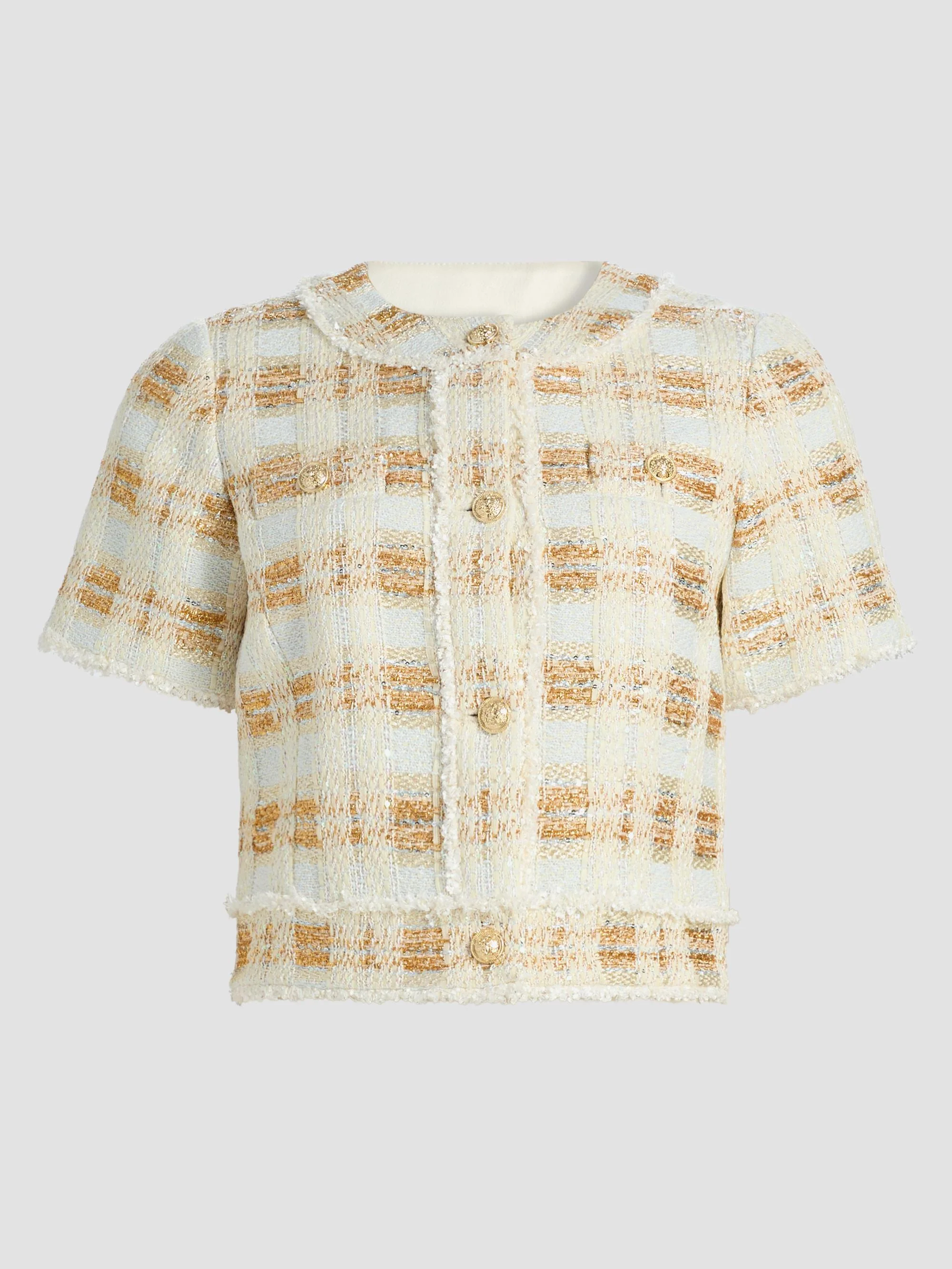 Women's Wesley Tweed Short-Sleeve Jacket - Ivory Tweed - 1