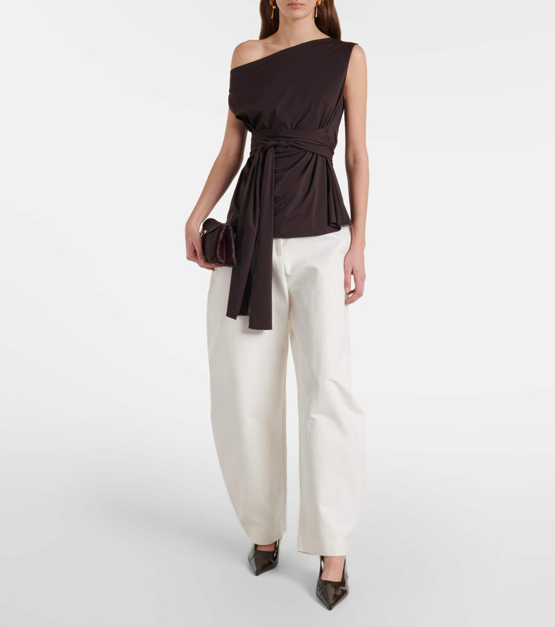 RÓHE High-rise cotton barrel-leg pants outlook