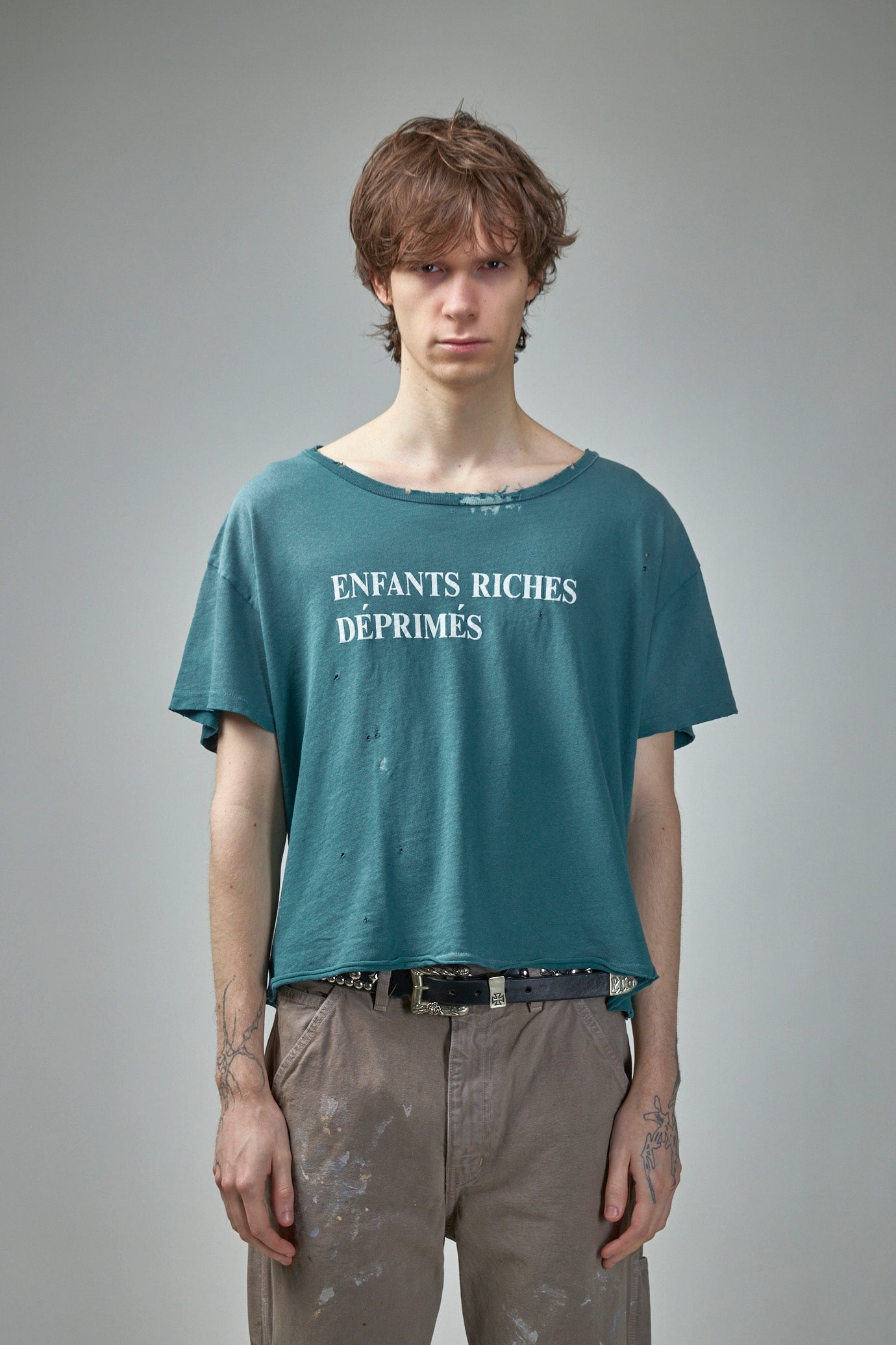 Tシャツ・カットソー ENFANTS RICHES DEPRIMES Enfants Riches Déprimés - Distressed Logo-Print Cotton