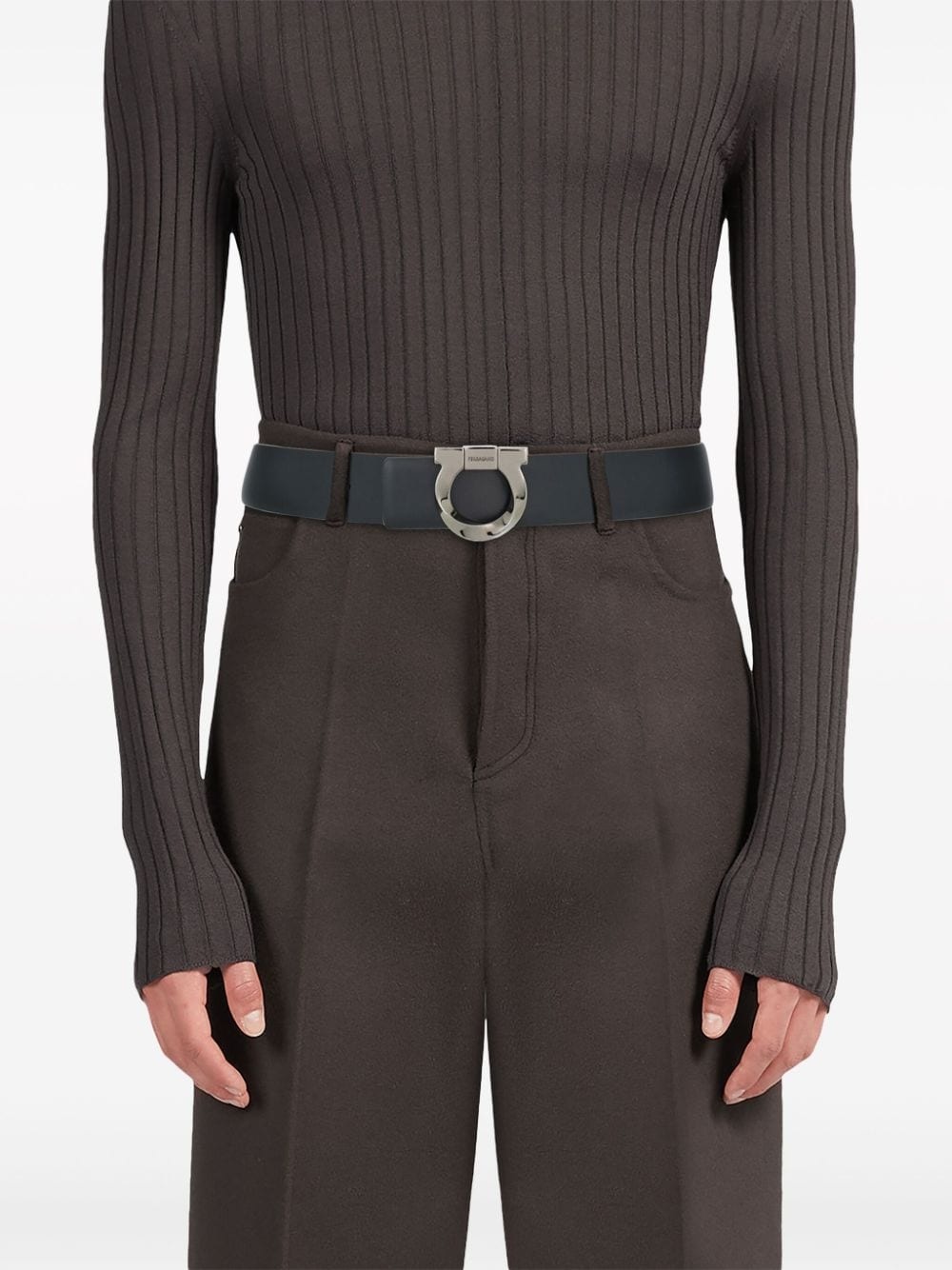 Gancini reversible leather belt - 3