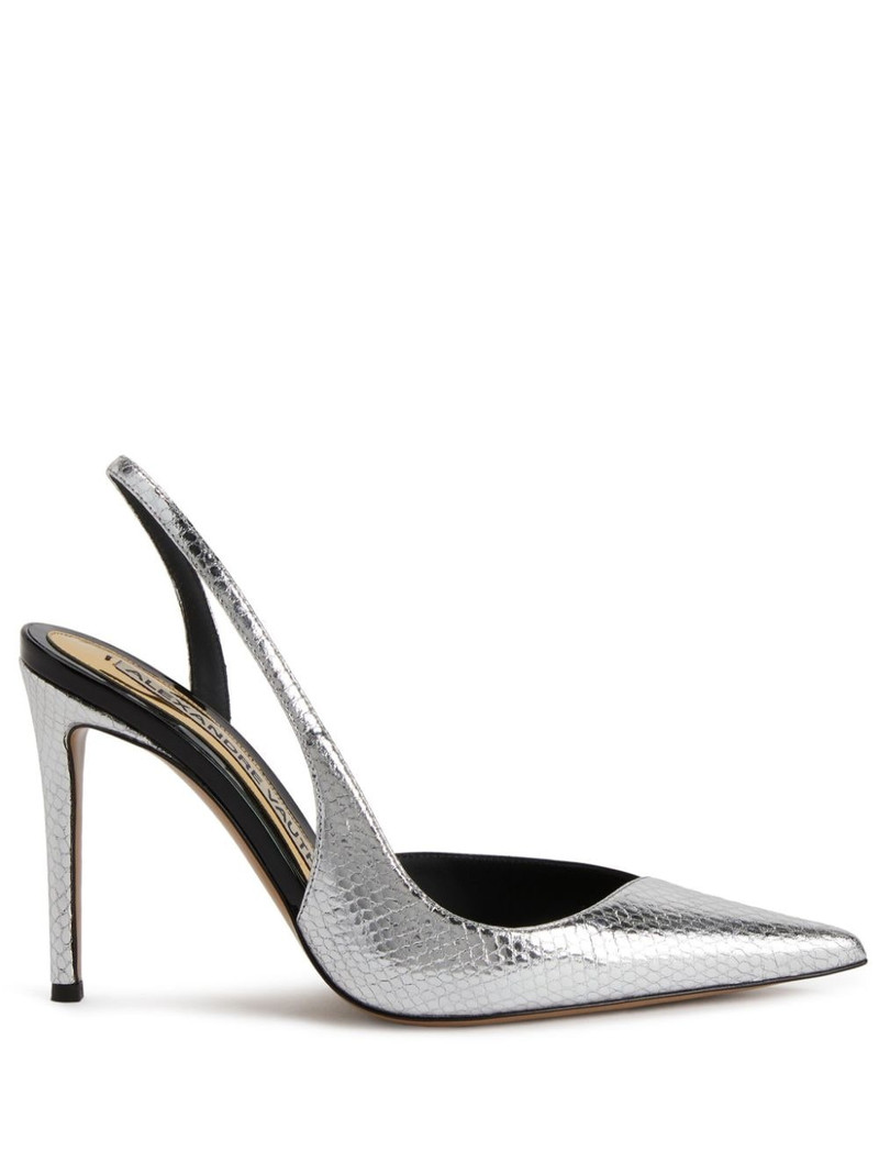 snakeskin-effect 105mm leather pumps 1
