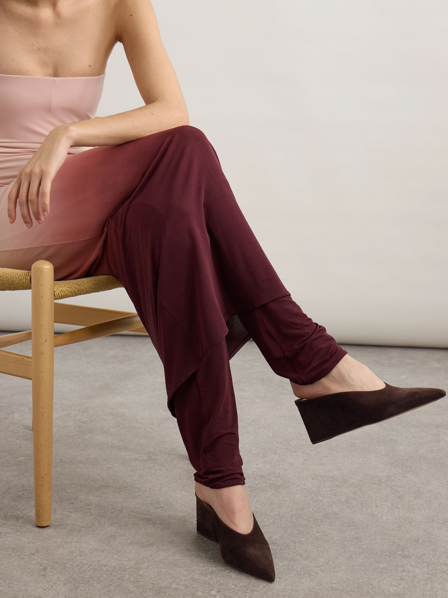 75 suede point-toe wedge mules Brown - 2