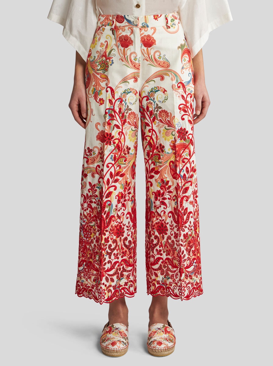 PAISLEY CULOTTE TROUSERS WITH EMBROIDERY - 2