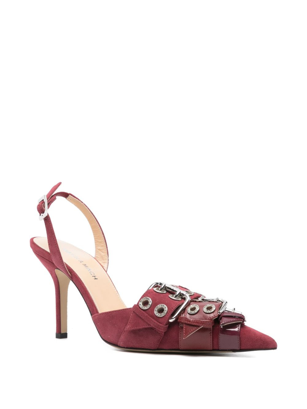 100mm buckle-detail eyelet pumps - 2