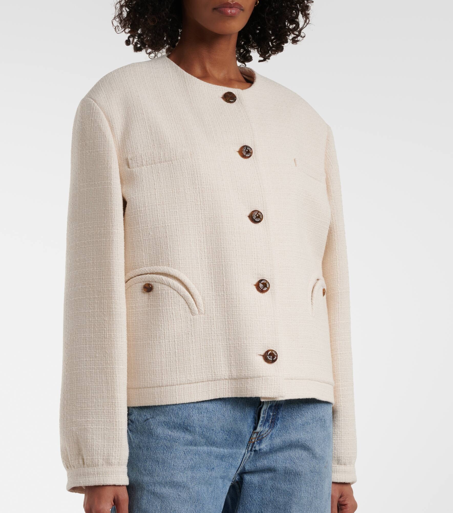 Missy Gliss cotton-blend bolero jacket - 6
