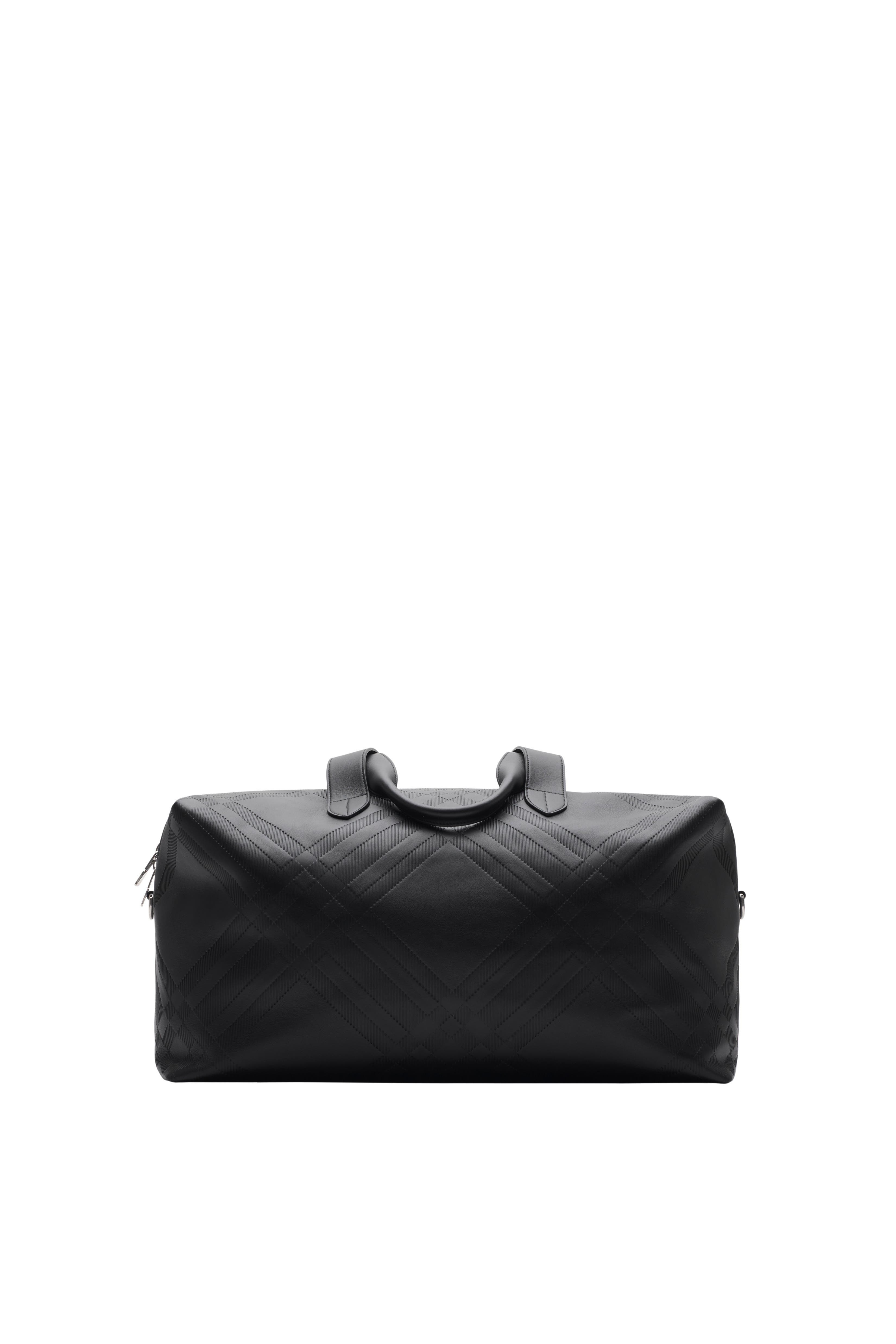 burberry Embossed Check Duffle Bag in Black at Nordstrom - 5