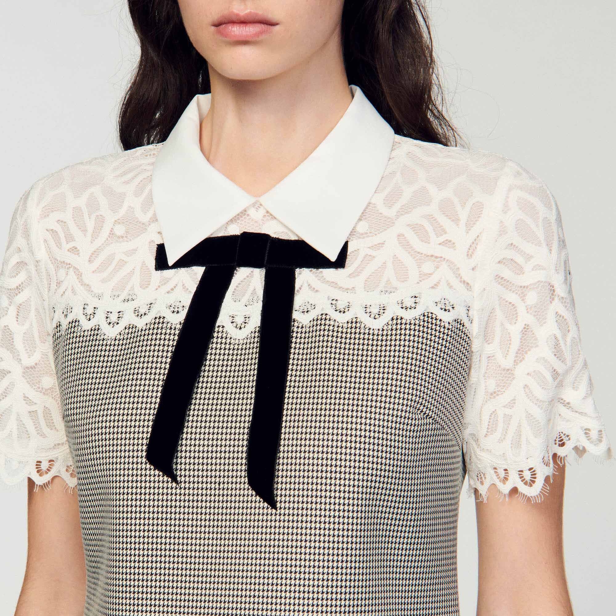 TWO-MATERIAL SHORT DRESS - 4