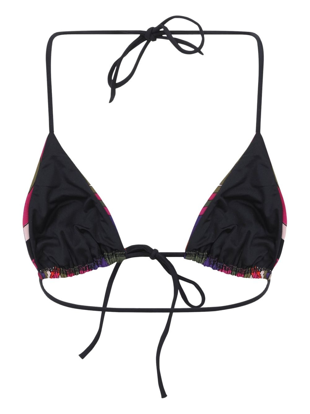 abstract-print triangle bikini top - 2