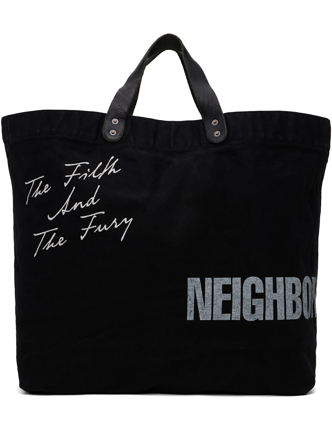 Black Washed Canvas Tote - 1