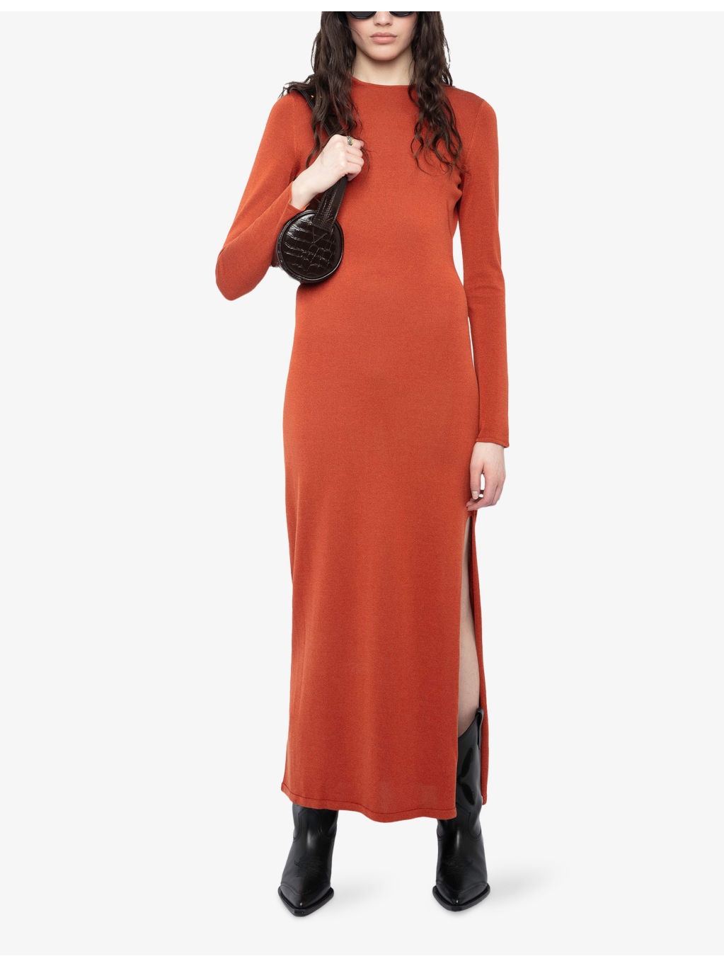 Sarra Wing-Embellished Long-Sleeve Cotton-Blend Maxi Dress - 3