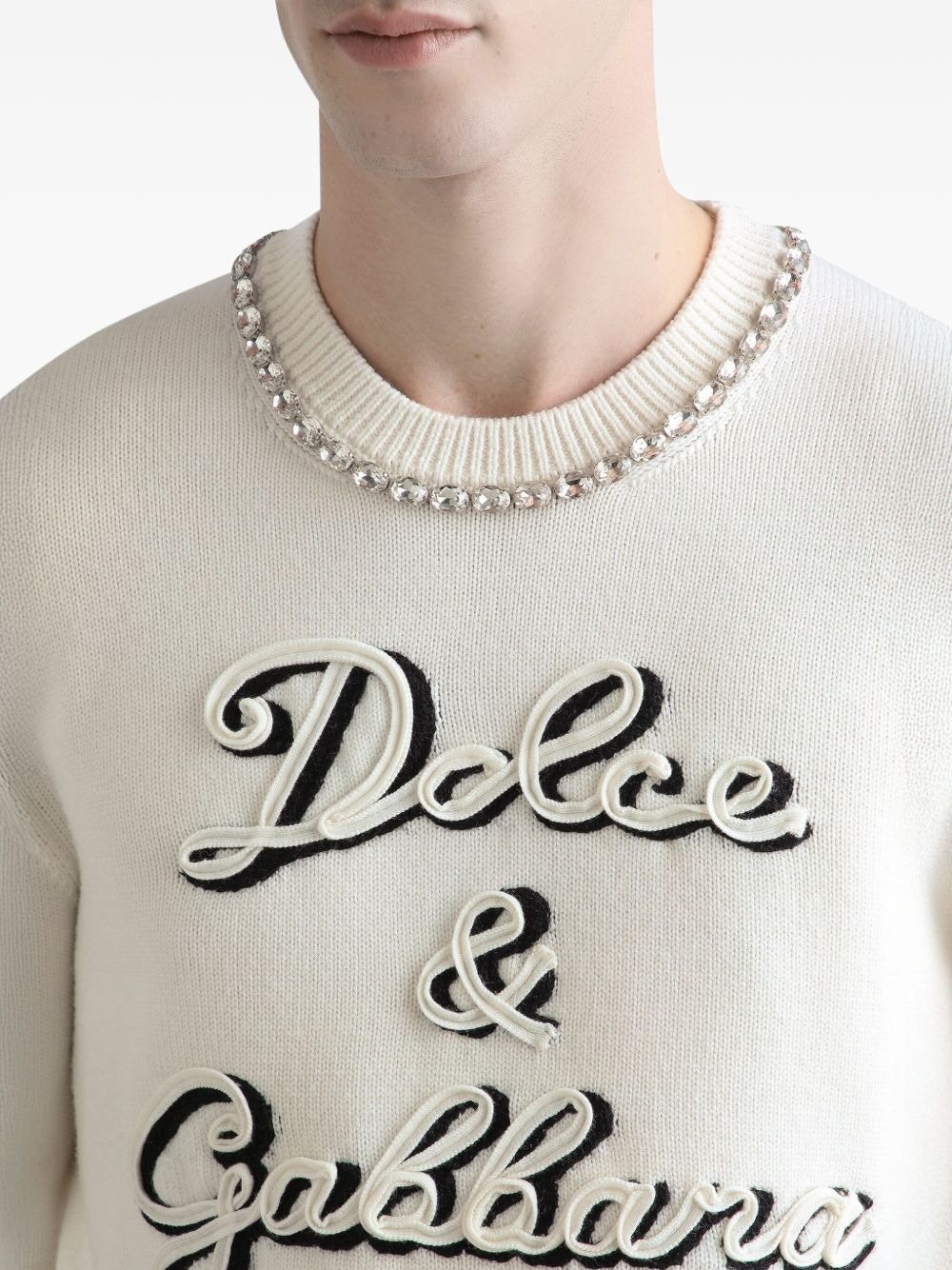 embellished logo sweater - 4