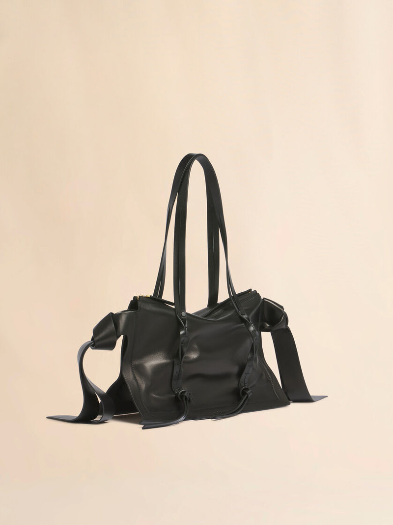 BLACK LEATHER AMULET SMALL BAG 6